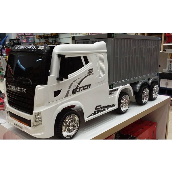 Продукт Акумулаторен камион с ремарке-контейнер 4X4,12V с меки гуми с кожена седалка - 0 - BG Hlapeta
